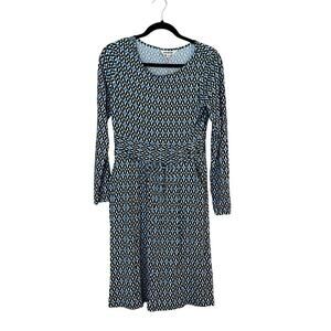 Boden Dress Viscose Blend Jersey Dress Stretch Geometric Print Size 6 Petite 6P